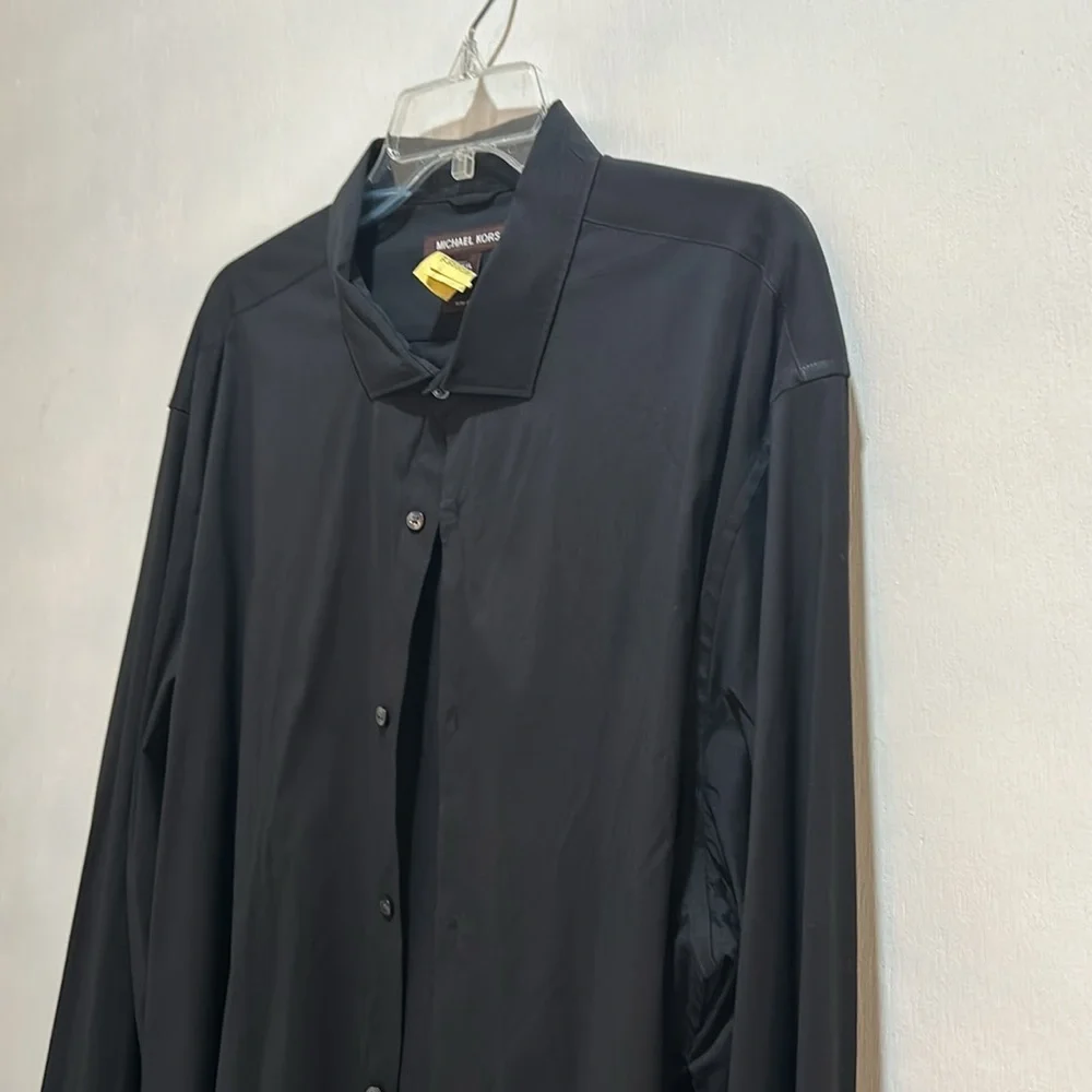 MICHAEL KORS CASUAL SHIRT MEN 3XL BLACK LONG SLEEVES - Picture 3 of 10